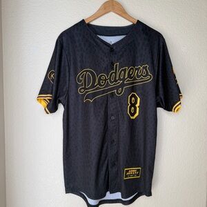 Dodgers Lakers Kobe Bryant 8 Black Gold Baseball Jersey Size M